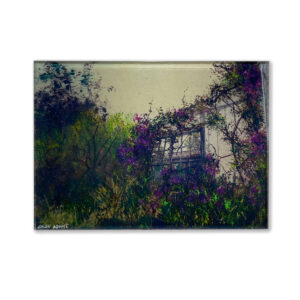 An example print of "Abandoned Garden" on Acrylic.