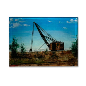 An example print of "Sugar Cane Crane" on Acrylic.