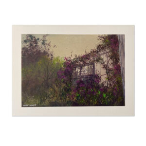 An example print of "Abandoned Garden" on Watercolor Paper.