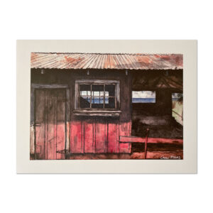 An example print of "Drifting Away" on Watercolor Paper.